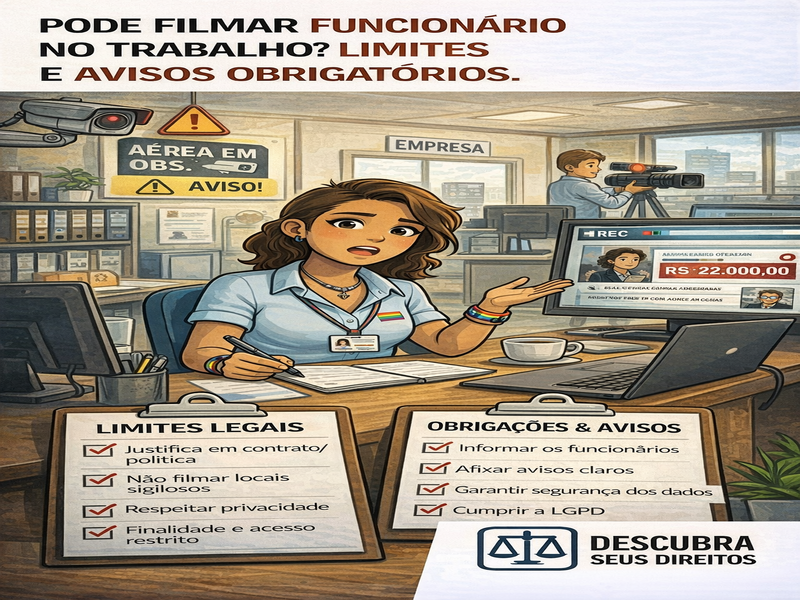 Pode filmar funcionário no trabalho? limites e avisos obrigatórios