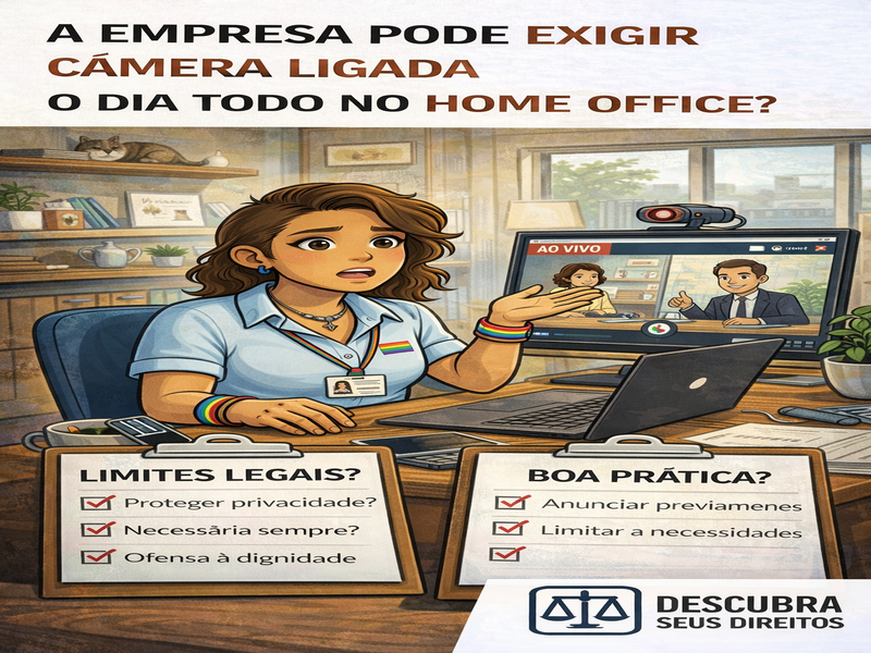 A empresa pode exigir câmera ligada o dia todo no home office?