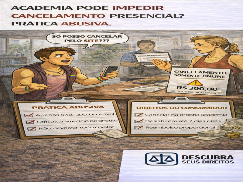 Academia pode impedir cancelamento presencial? Prática abusiva