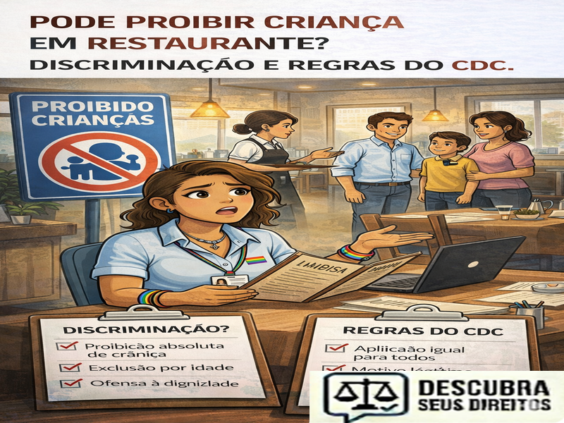 Pode proibir criança em restaurante? discriminação e regras do CDC.