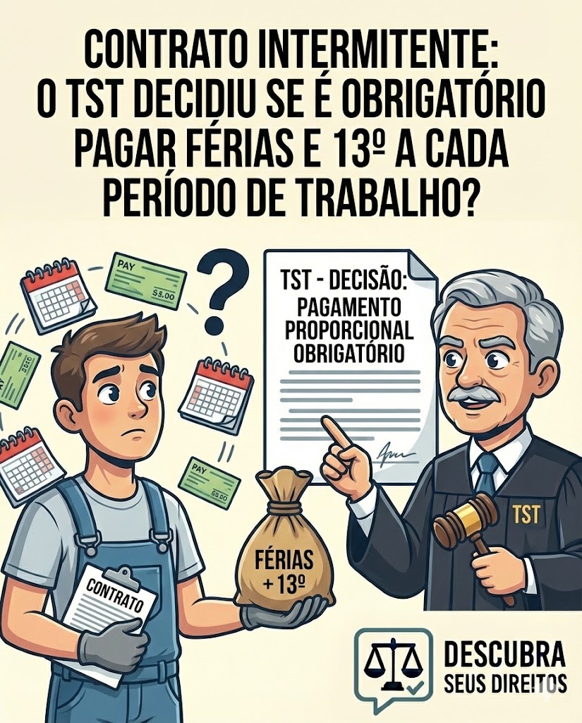 Contrato Intermitente: o TST decidiu se é obrigatório pagar férias e 13º a cada período trabalhado?