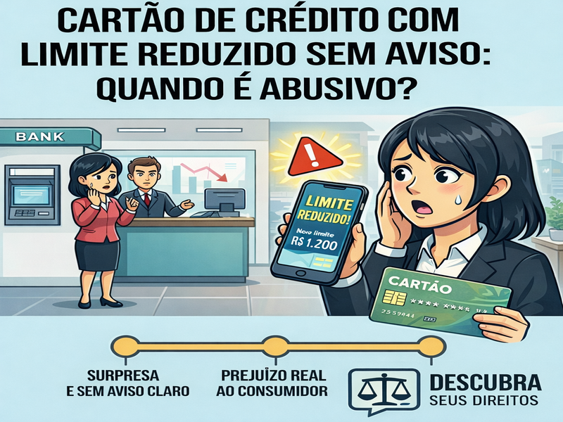 Cartão de crédito com limite reduzido sem aviso: prática abusiva e reparação