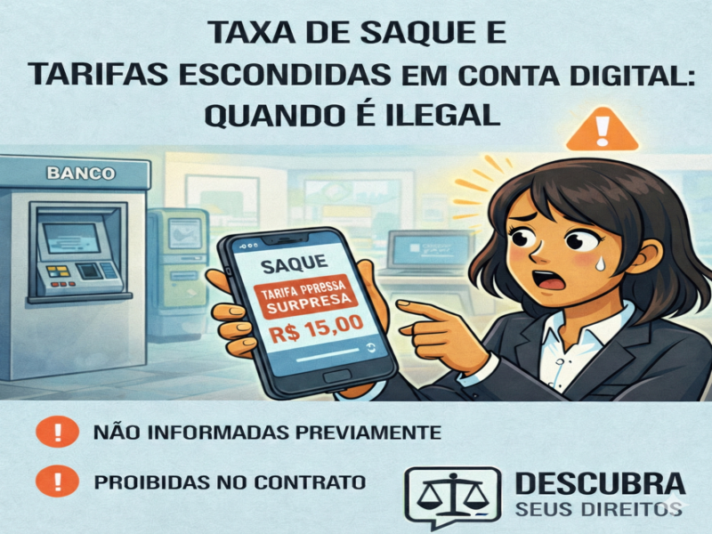 Taxa de saque e tarifas escondidas em conta digital: quando é ilegal