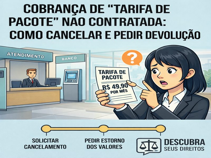 Cobrança de “tarifa de pacote” não contratada: como cancelar e pedir devolução