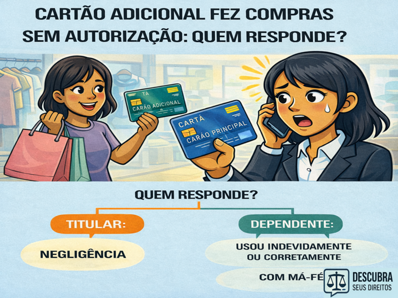 Cartão adicional fez compras sem autorização: quem responde?