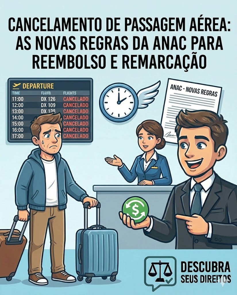 Cancelamento de passagem aérea: quais são as regras da ANAC para reembolso e remarcação em 2026?