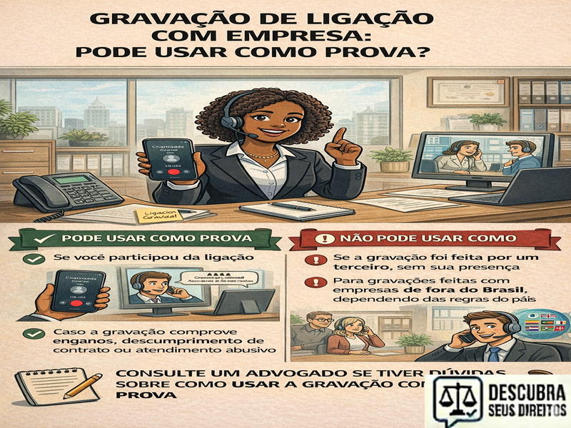 Gravação de ligação com empresa: pode usar como prova?
