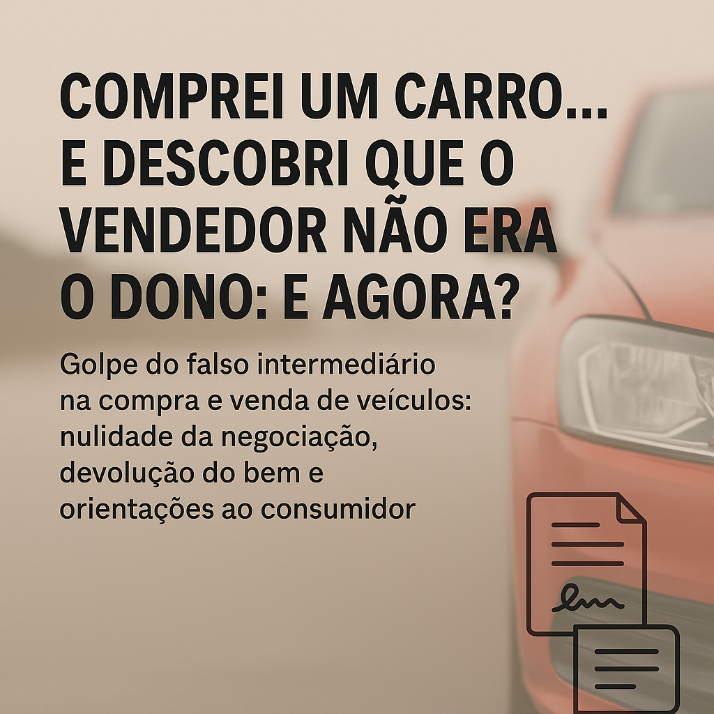 Comprei um carro… e descobri que o vendedor não era o dono: e agora?