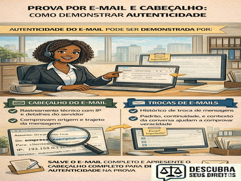 Prova por e-mail e cabeçalho: como demonstrar autenticidade
