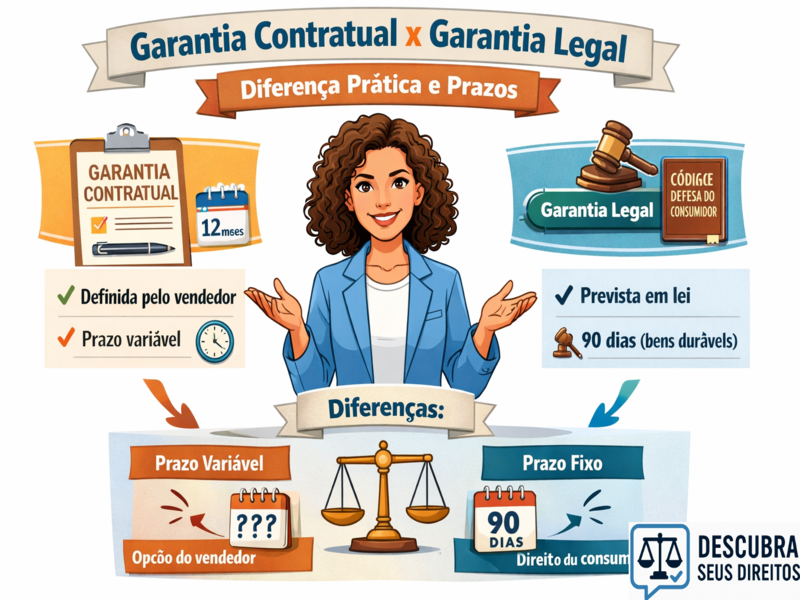 Garantia contratual x garantia legal: diferenças práticas e prazos aplicáveis