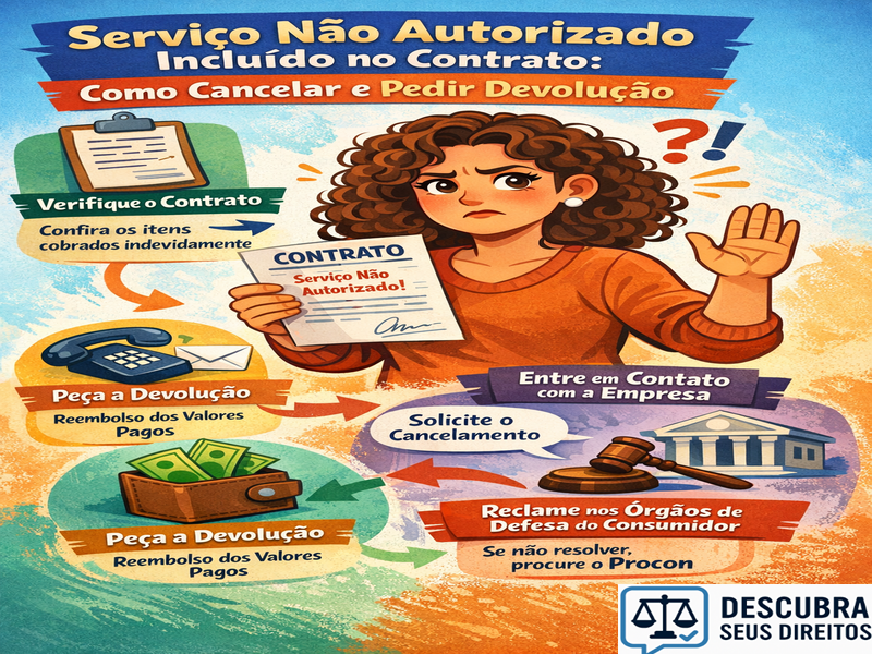 Serviço não autorizado incluído no contrato: como cancelar e exigir a devolução