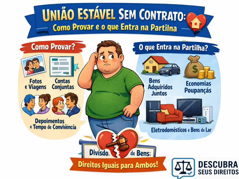 União estável sem contrato: como provar e o que entra na partilha