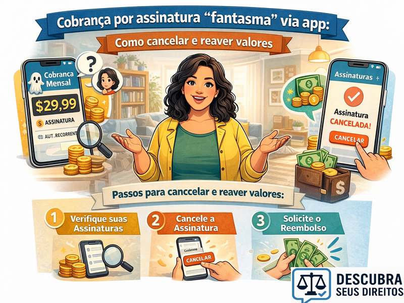 Cobrança por assinatura “fantasma” via app: como cancelar e reaver valores