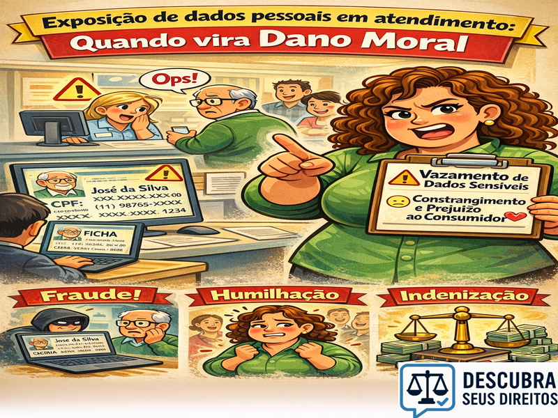 Exposição de dados pessoais em atendimento: quando vira dano moral