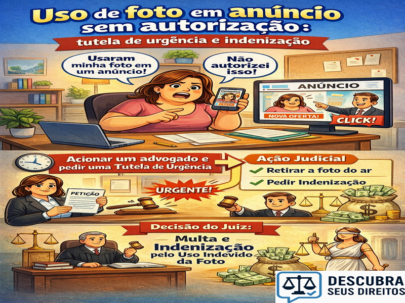 Uso de foto em anúncio sem autorização: tutela de urgência e indenização
