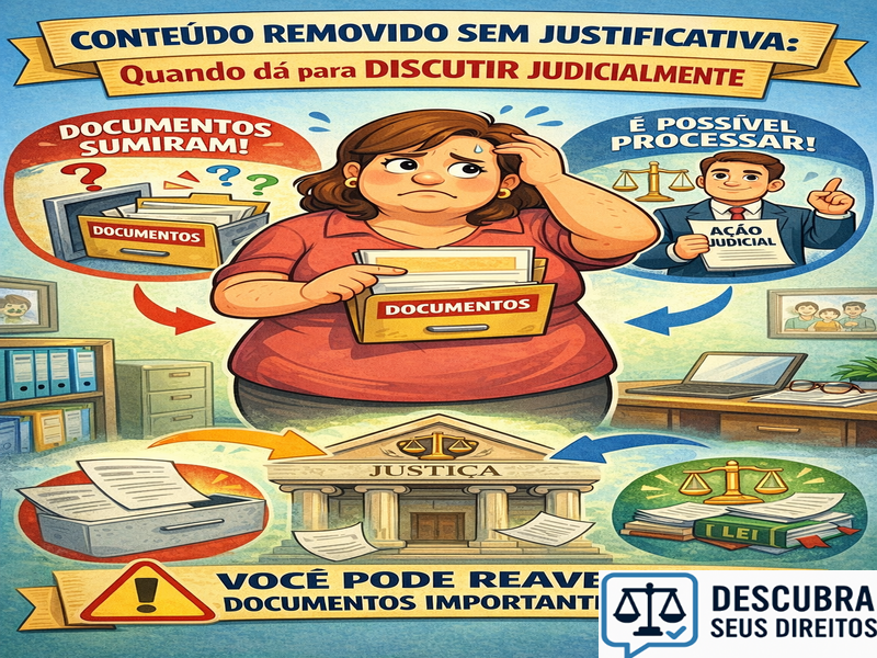 Conteúdo removido sem justificativa: quando dá para discutir judicialmente