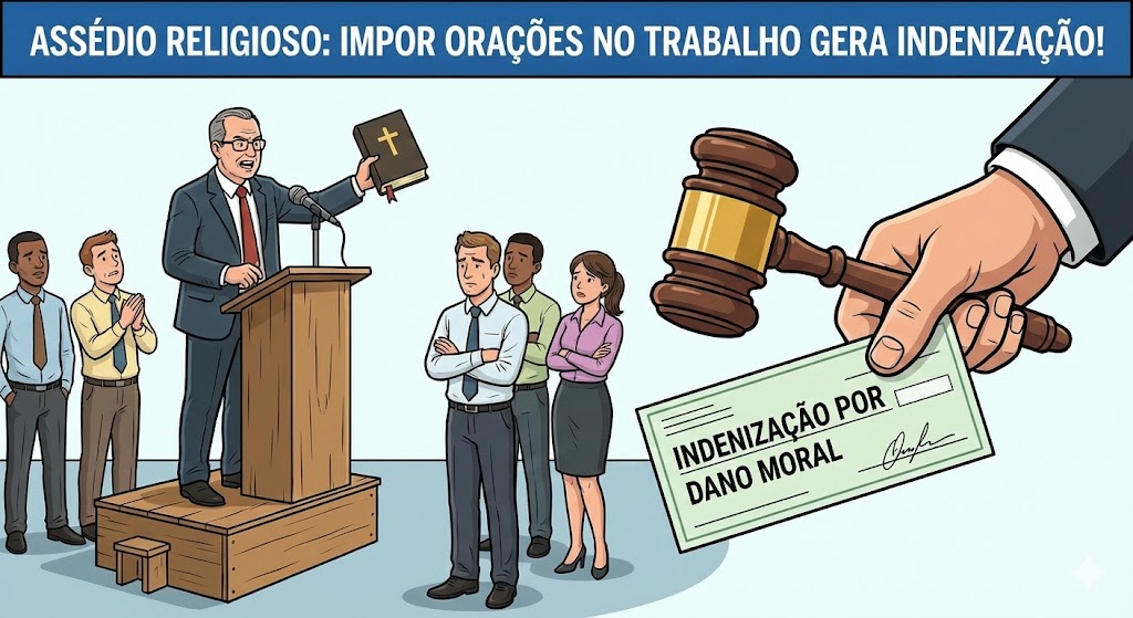 Assédio religioso no trabalho: impor orações ou cultos gera indenização por dano moral