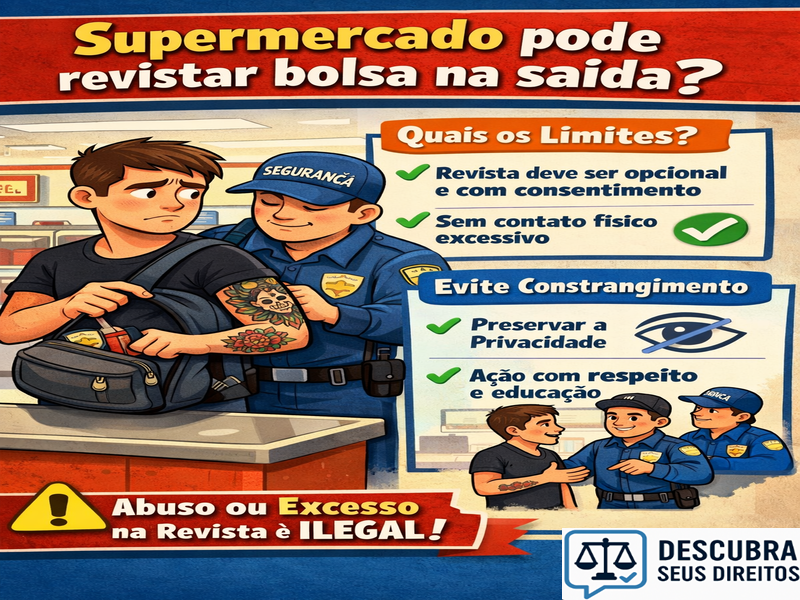 Supermercado pode revistar bolsa na saída? Limites e constrangimento