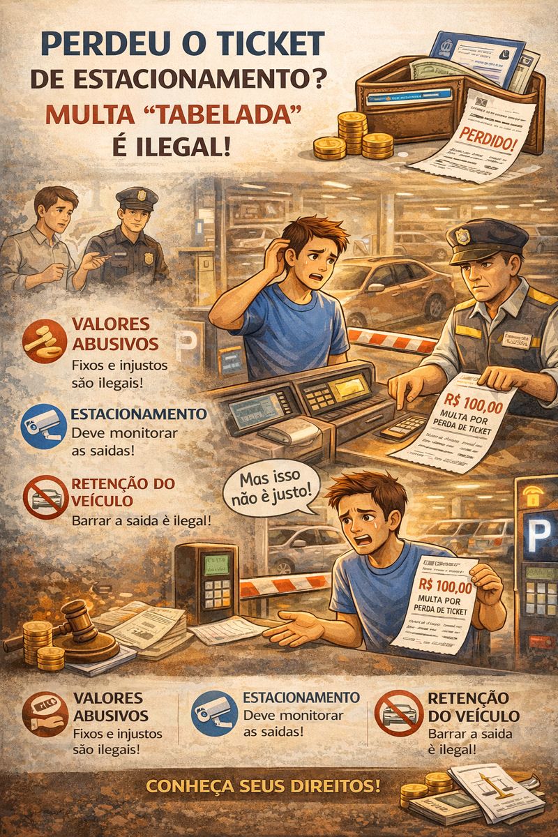 Perda do ticket de estacionamento: por que a multa "tabelada" é ilegal e como agir